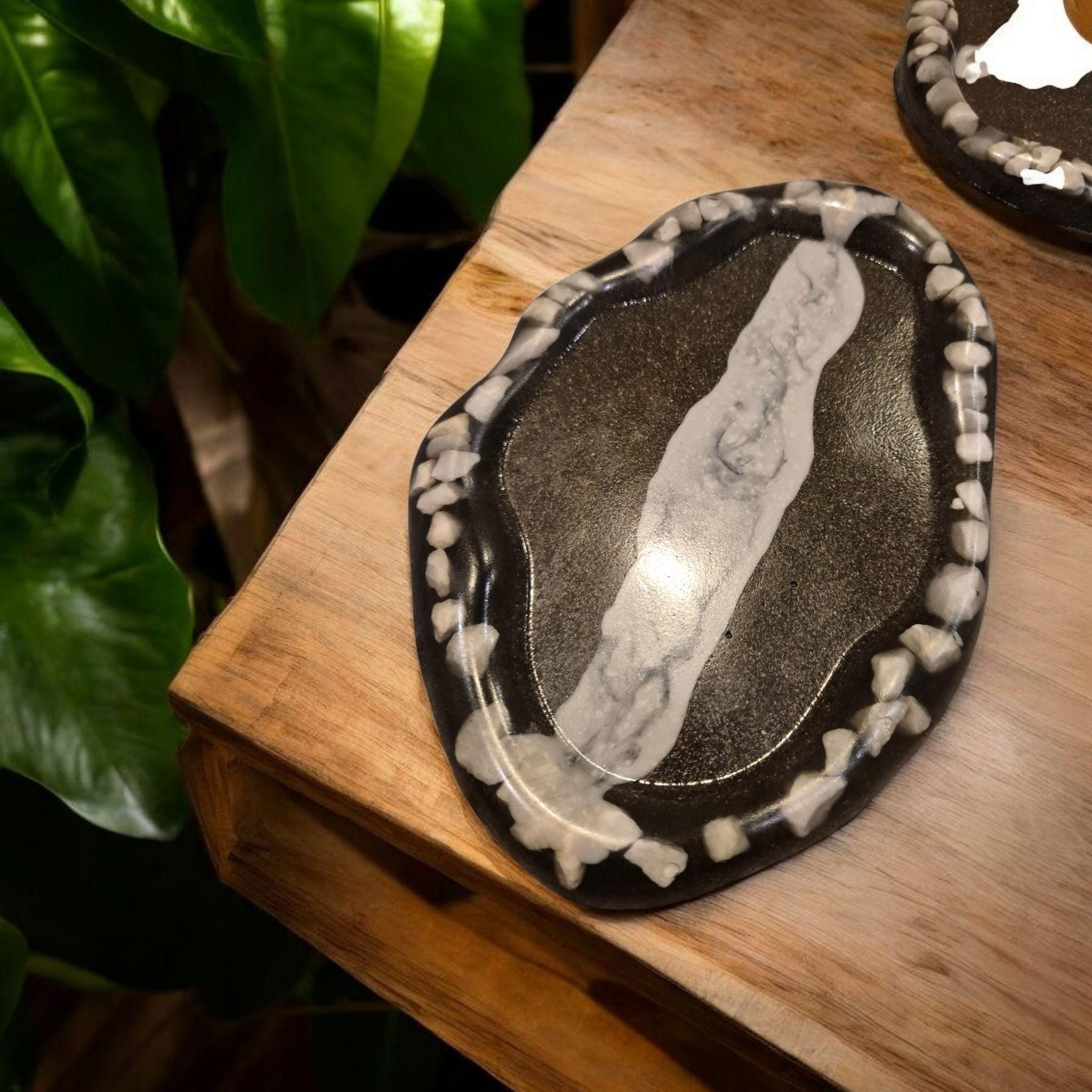 Handmade Marble Tray Set with Italian Sea Pebbles