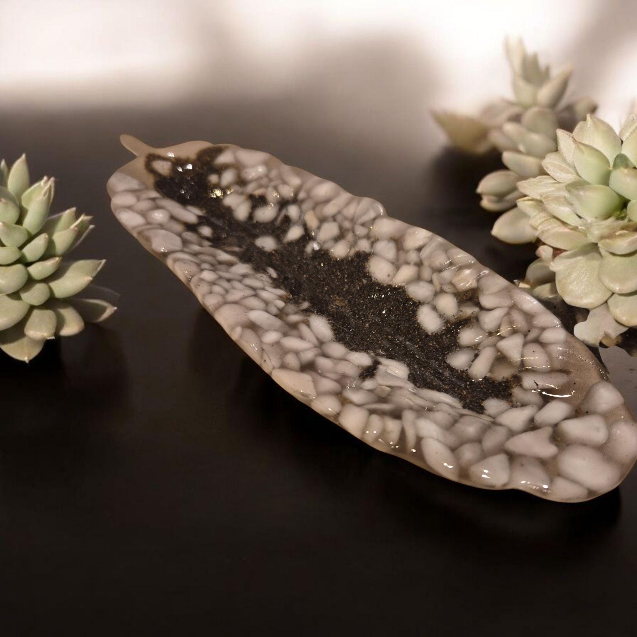 jewelry trays with marble chips...