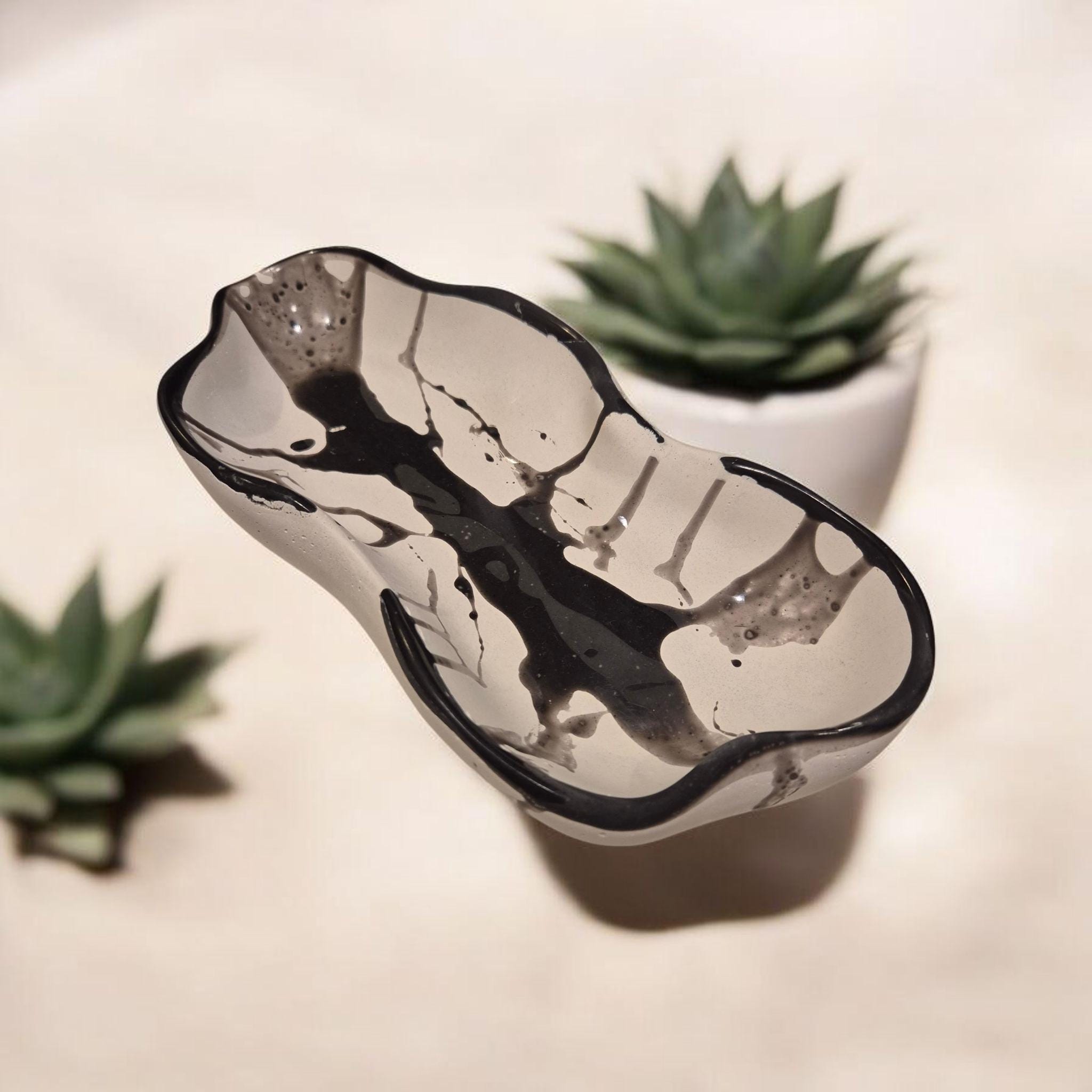 Polymer Concrete Decorative Tray Set - Handmade Epoxy Resin Dishes