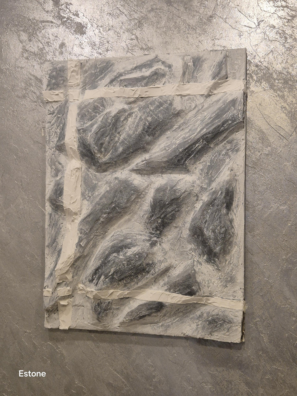 Textured Abstract Wall Art - Concrete Painting on Canvas, Modern Home Decor, Handmade 80x60 cm