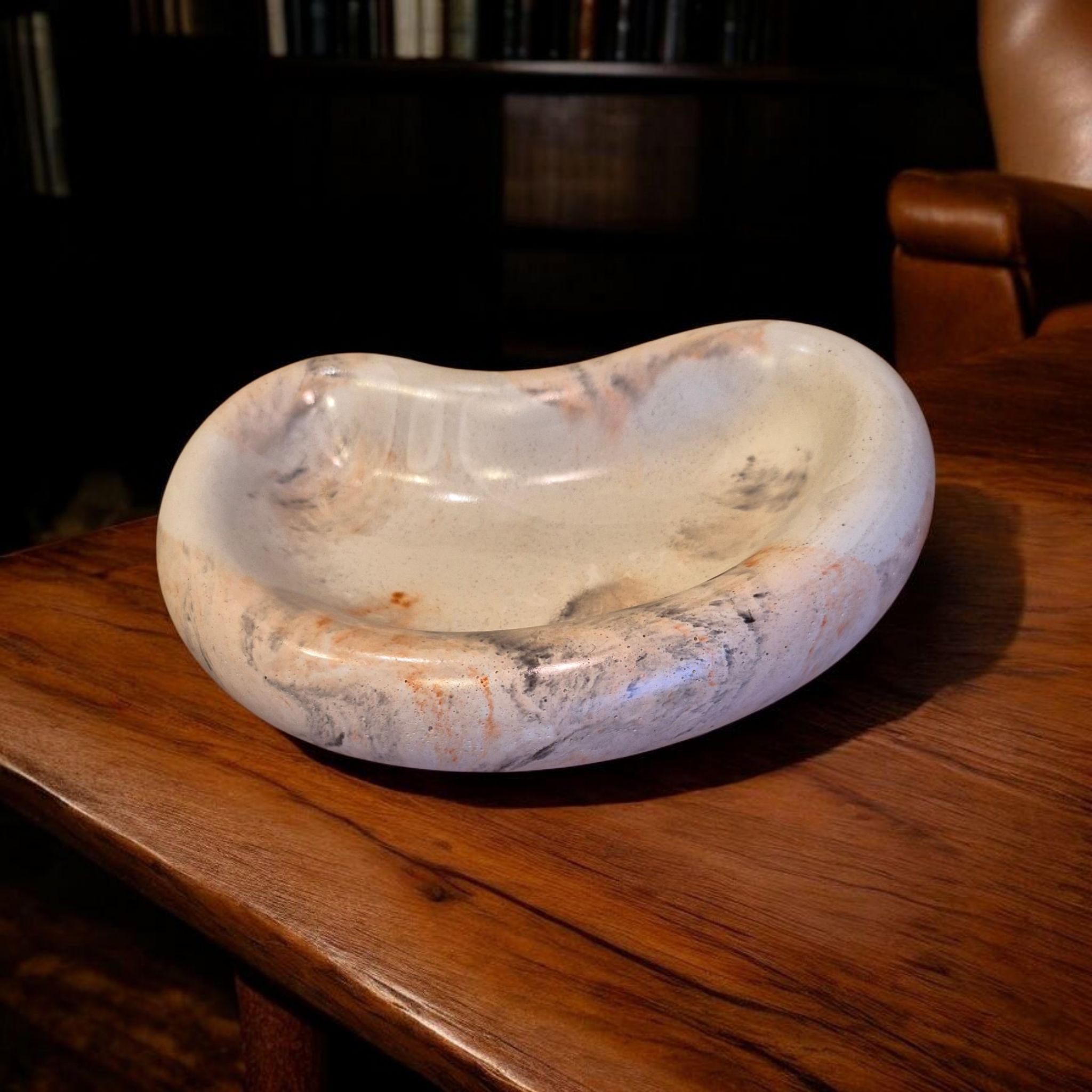 Handmade Marble Look Tray Set | Concrete Jewelry Dish. 3 items