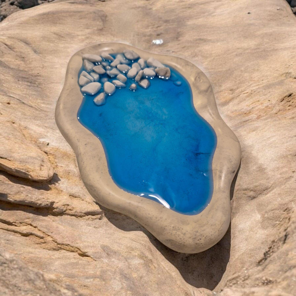 Handcrafted Tray Set with Marble Chips for Jewelry, Small Items