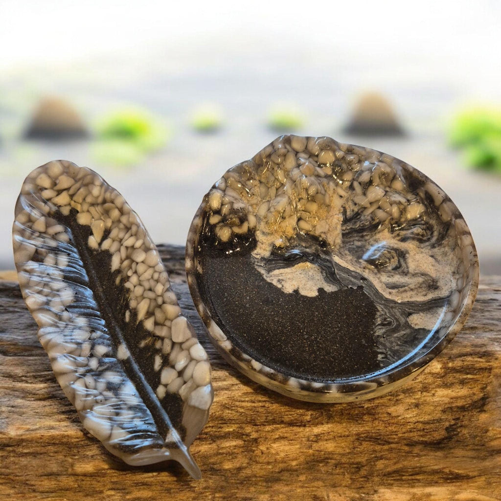 jewelry trays with marble chips...