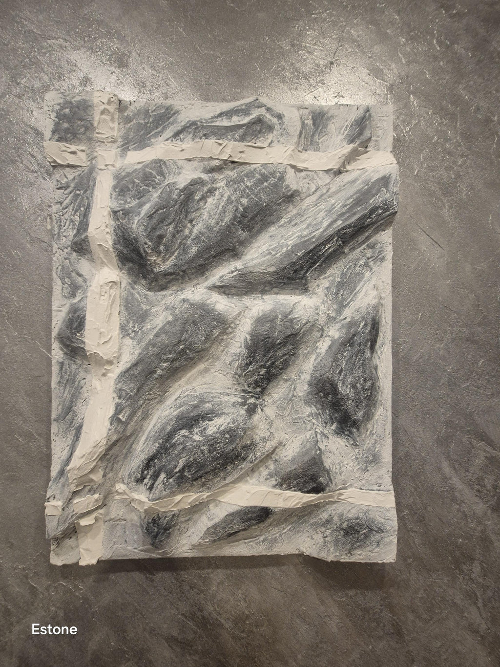 Textured Abstract Wall Art - Concrete Painting on Canvas, Modern Home Decor, Handmade 80x60 cm