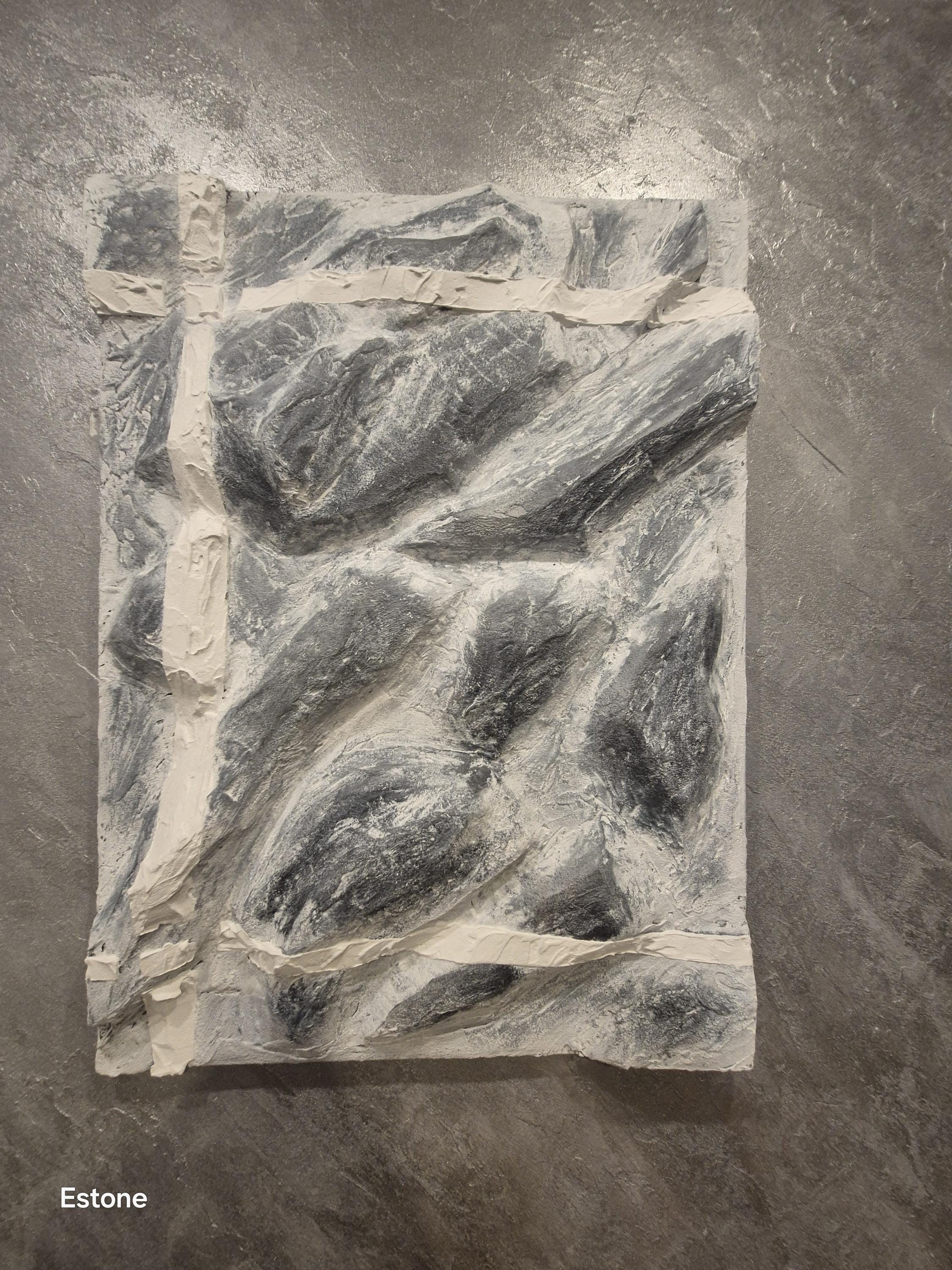 Textured Abstract Wall Art - Concrete Painting on Canvas, Modern Home Decor, Handmade 80x60 cm