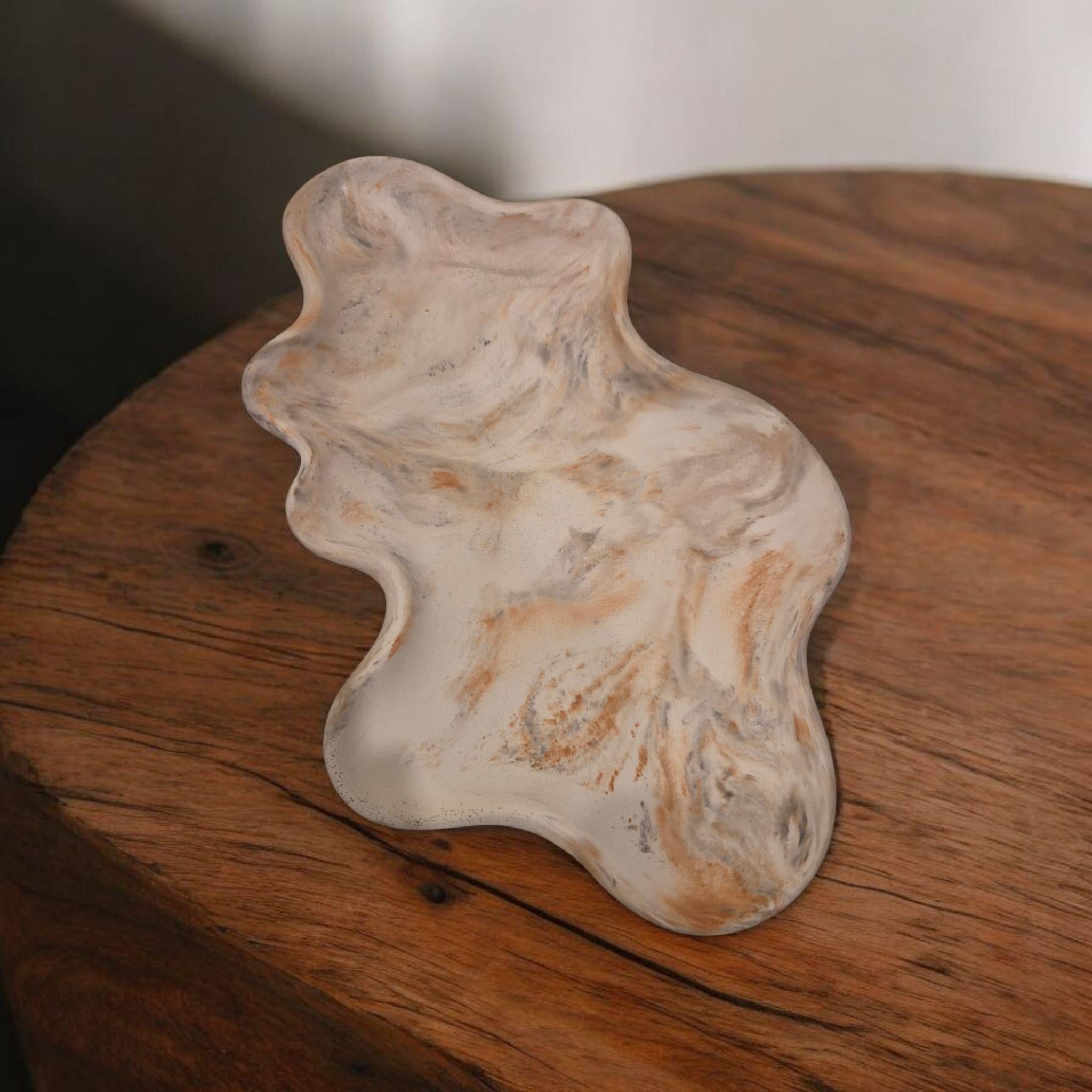 Handmade Marble Look Tray Set | Concrete Jewelry Dish. 3 items