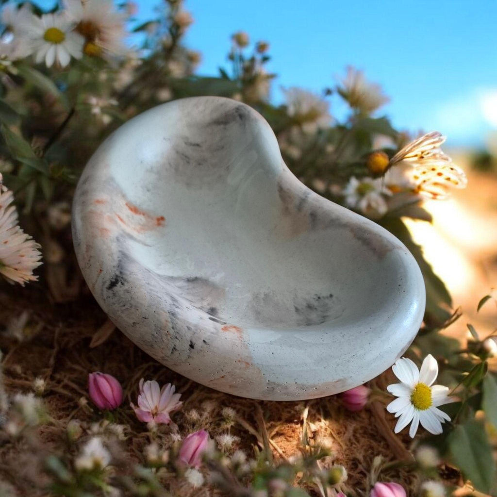 Handmade Marble Look Tray Set | Concrete Jewelry Dish. 3 items