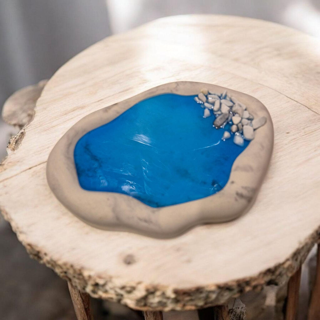 Handcrafted Tray Set with Marble Chips for Jewelry, Small Items