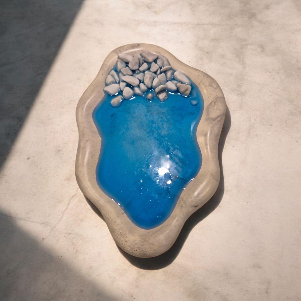 Handcrafted Tray Set with Marble Chips for Jewelry, Small Items