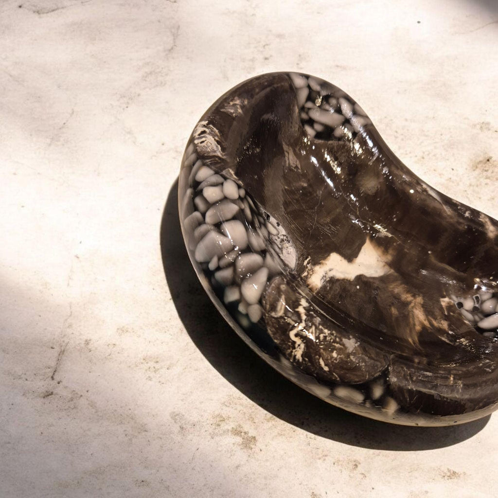 Handmade Marble Tray with Italian Sea Pebbles