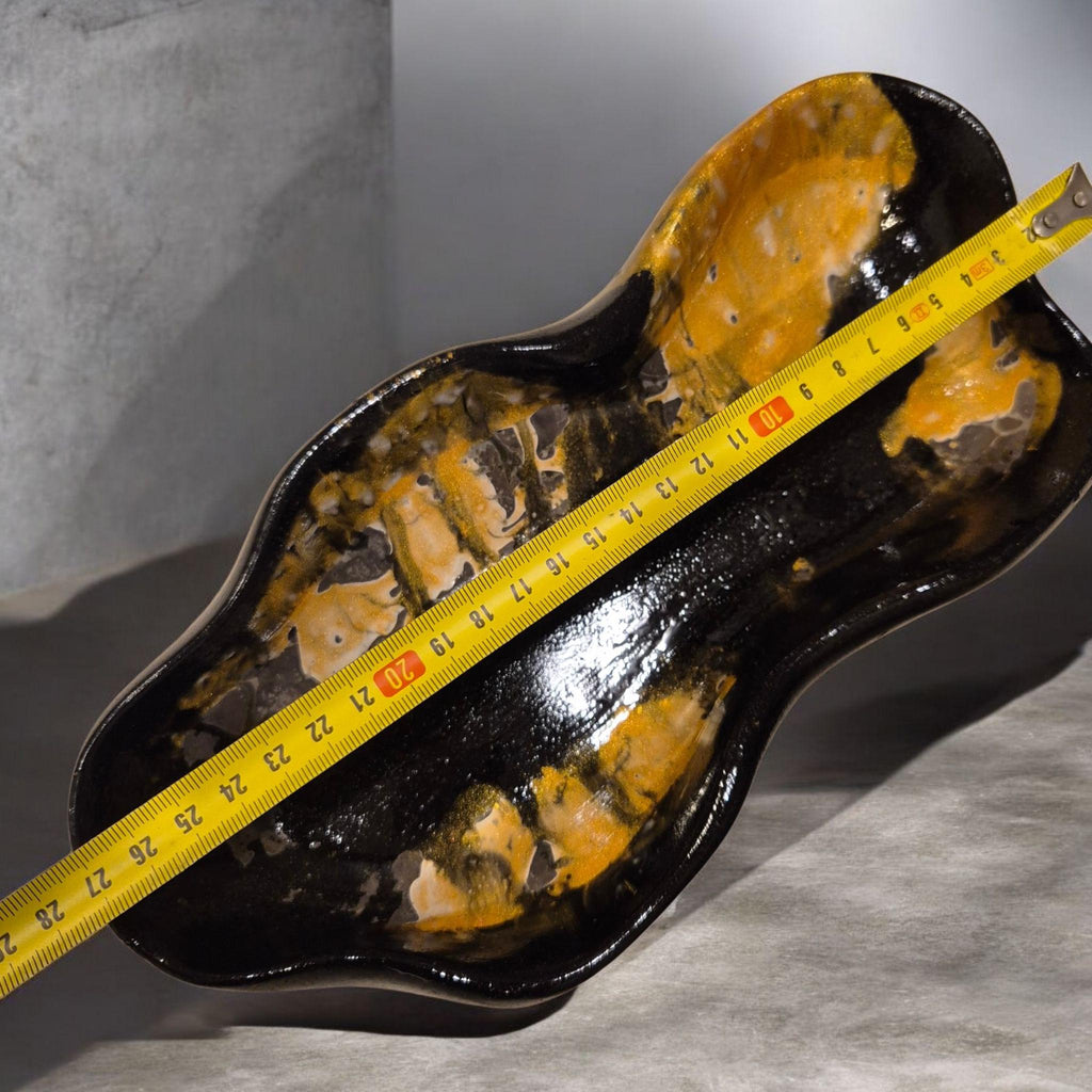 Handcrafted Marble Stone Tray Set, Gold Glass Jewelry Holder. Serving tray or coffee table decor. Unique gift.