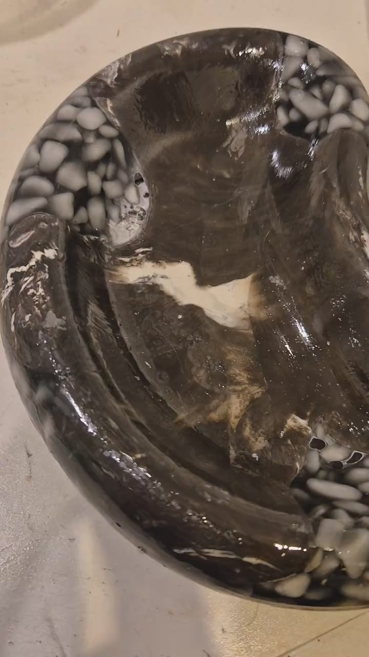 Handmade Marble Tray with Italian Sea Pebbles