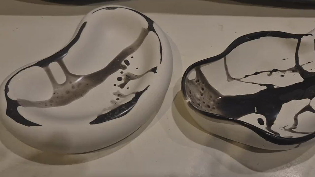 Polymer Concrete Decorative Tray Set - Handmade Epoxy Resin Dishes