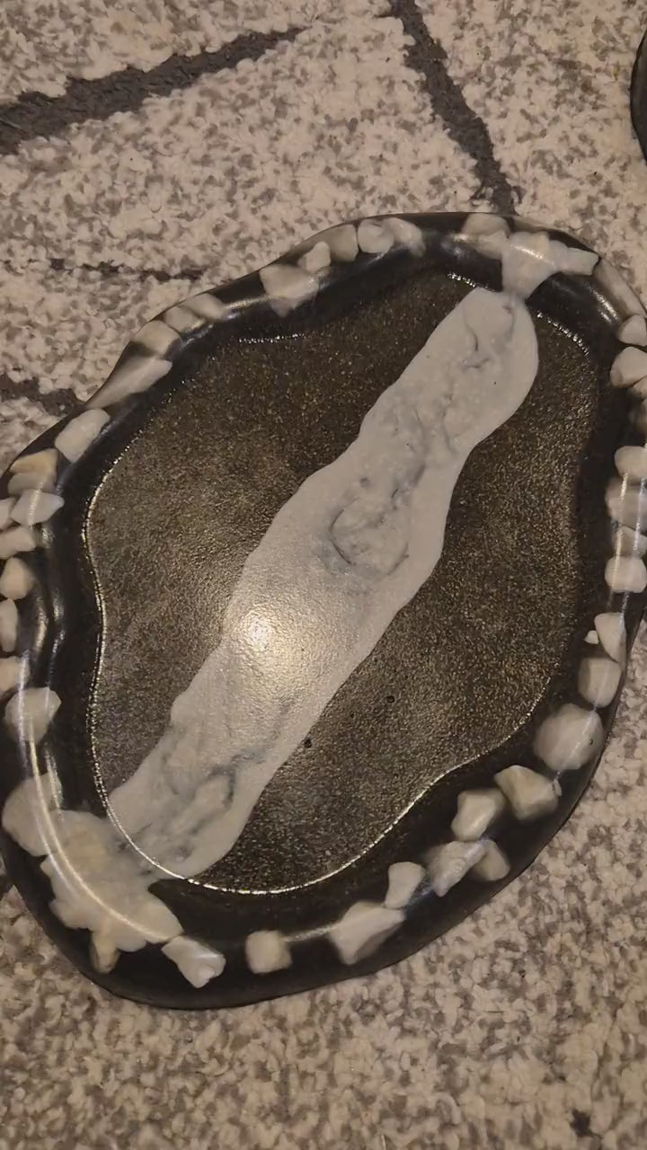 Handmade Marble Tray Set with Italian Sea Pebbles