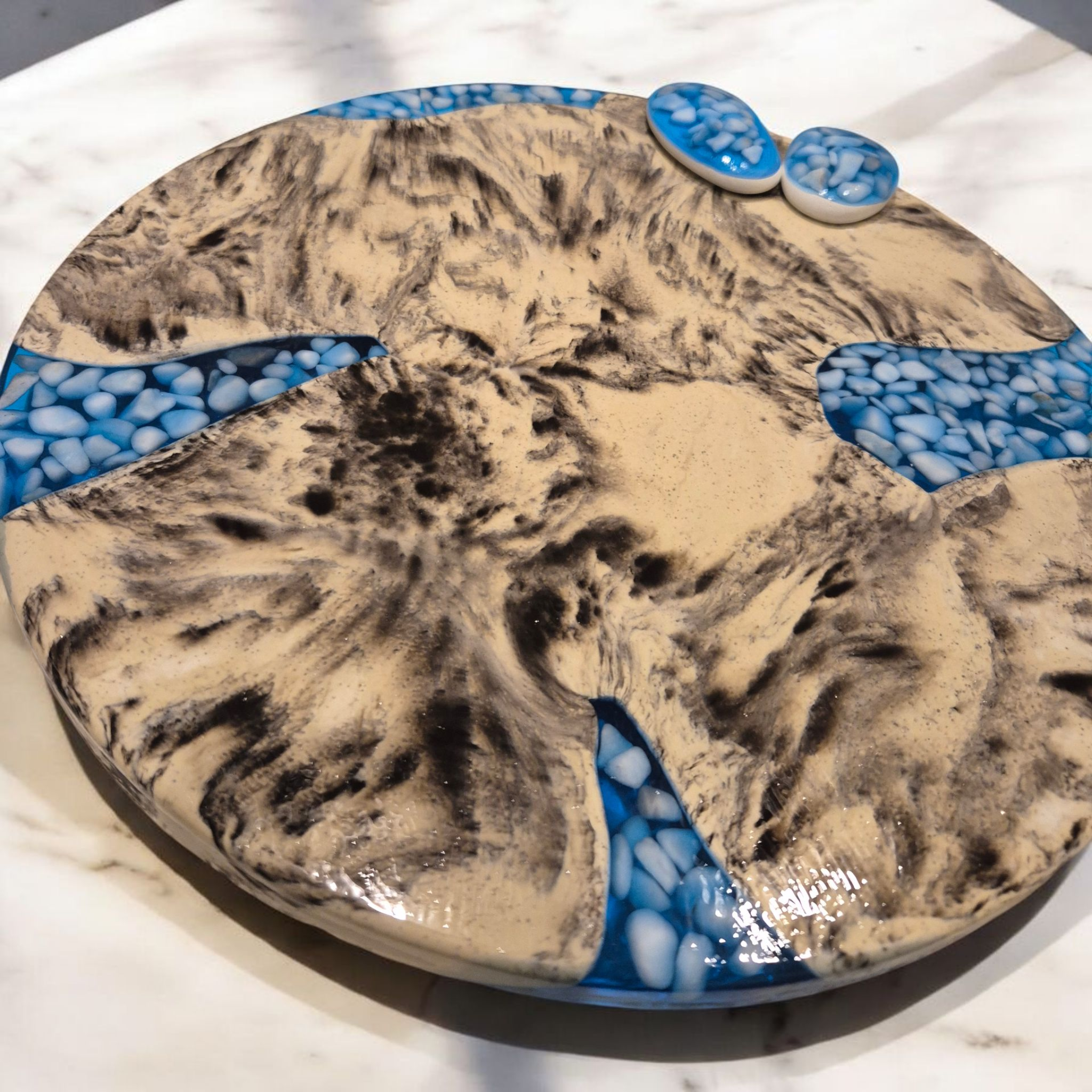 Handcrafted Marble-Effect Decorative Dish. Decorative plate. Handmade unique gift 🎁 .