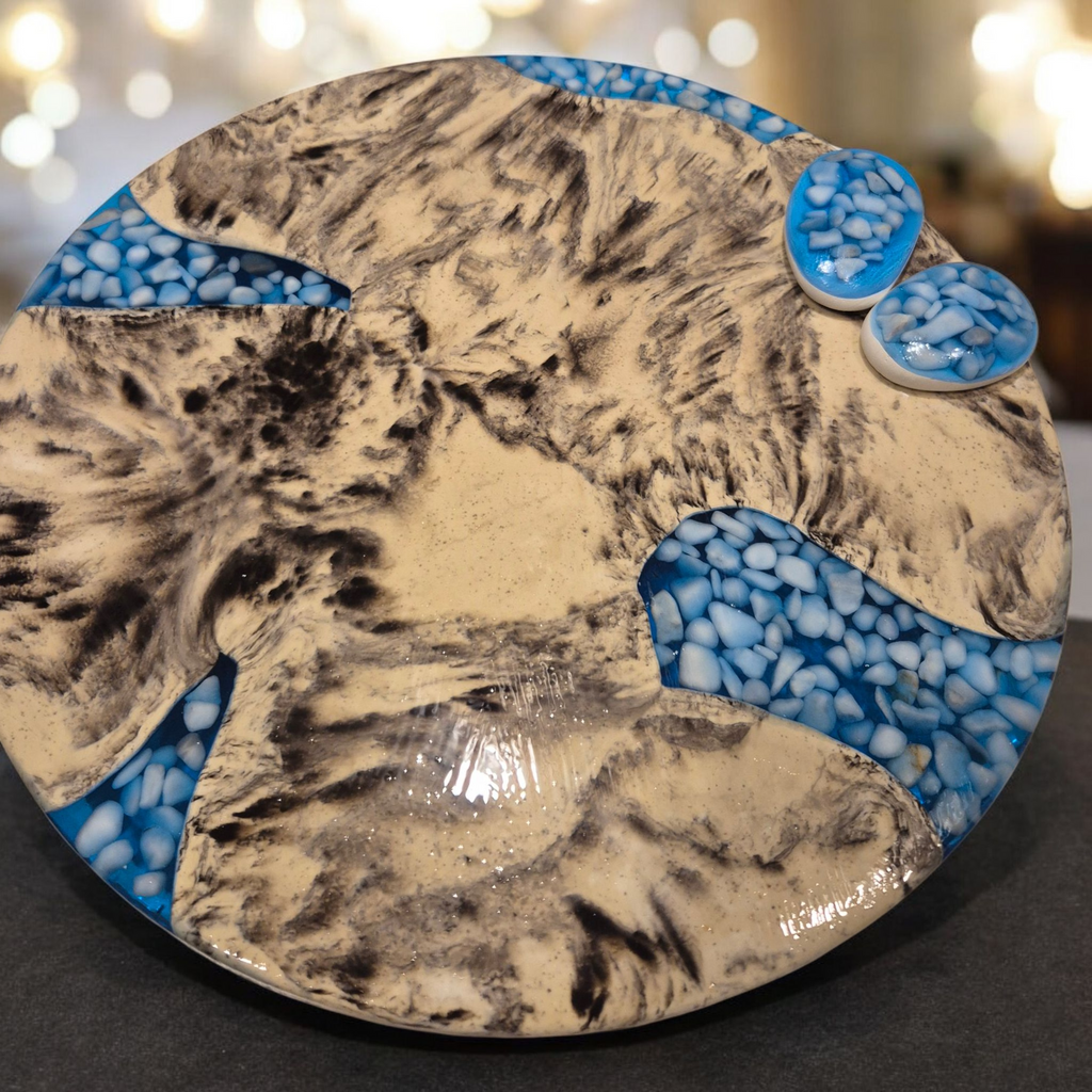 Handcrafted Marble-Effect Decorative Dish. Decorative plate. Handmade unique gift 🎁 .