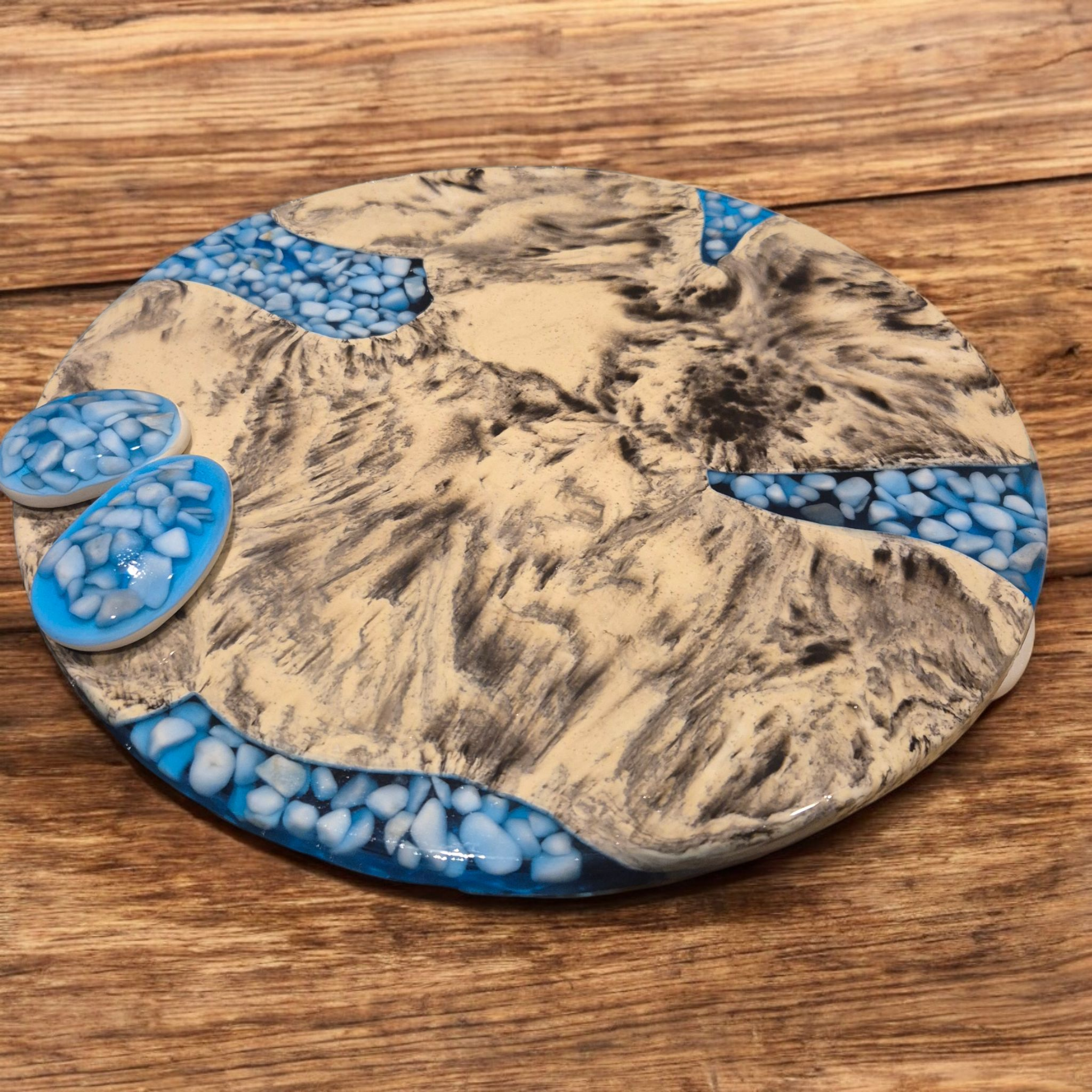 Handcrafted Marble-Effect Decorative Dish. Decorative plate. Handmade unique gift 🎁 .